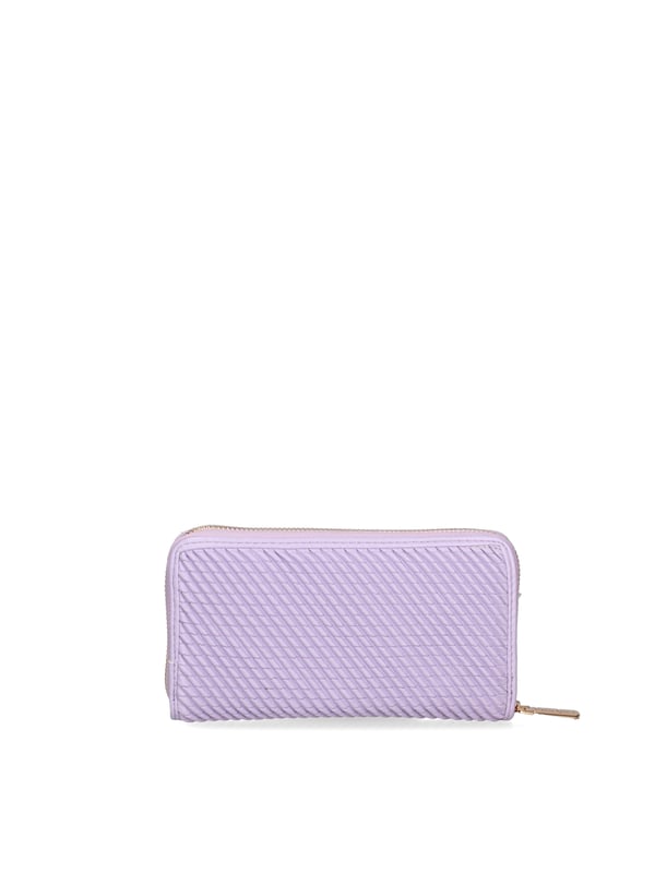 Cartera de mujer. El cierre es con cremallera. Los bolsillos internos son tarjeteros para billetes y monedas. Los bolsillos externos están ausentes. Falta la correa para el hombro. Falta el mango. Hay un compartimento interno. El material externo es 100%PU. Internamente es 100% Poliéster. Medidas: 19x10x3 cm. Producto de moda