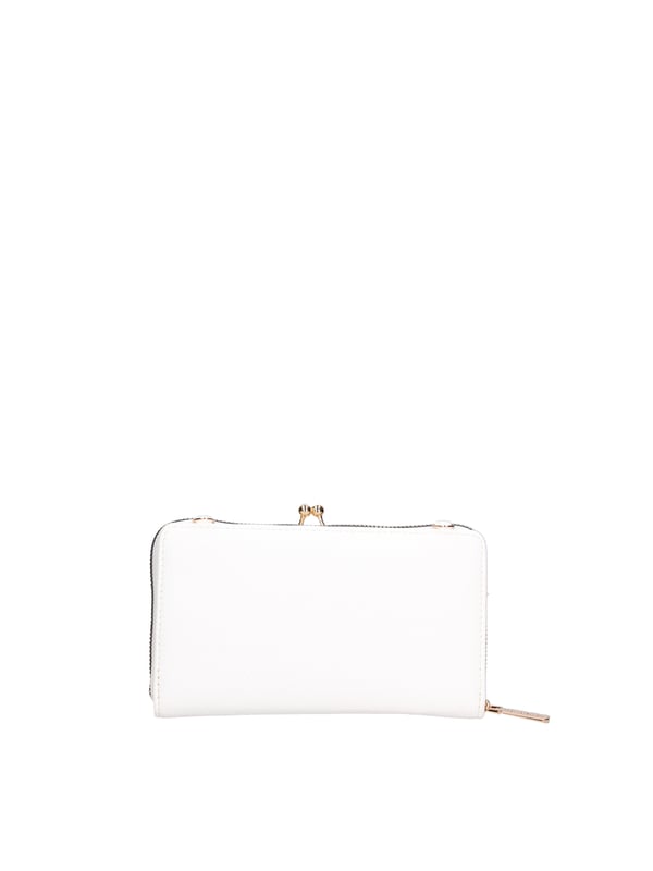 Cartera de mujer. El cierre es con cremallera. Los bolsillos internos tienen cremallera y tarjetero. Los bolsillos externos están ausentes. La bandolera es extraíble en cadena. Falta el mango. Hay dos compartimentos internos. El material externo es 100%PU. Internamente es 100% Poliéster. Medidas: 19x11x4 cm. Producto de moda