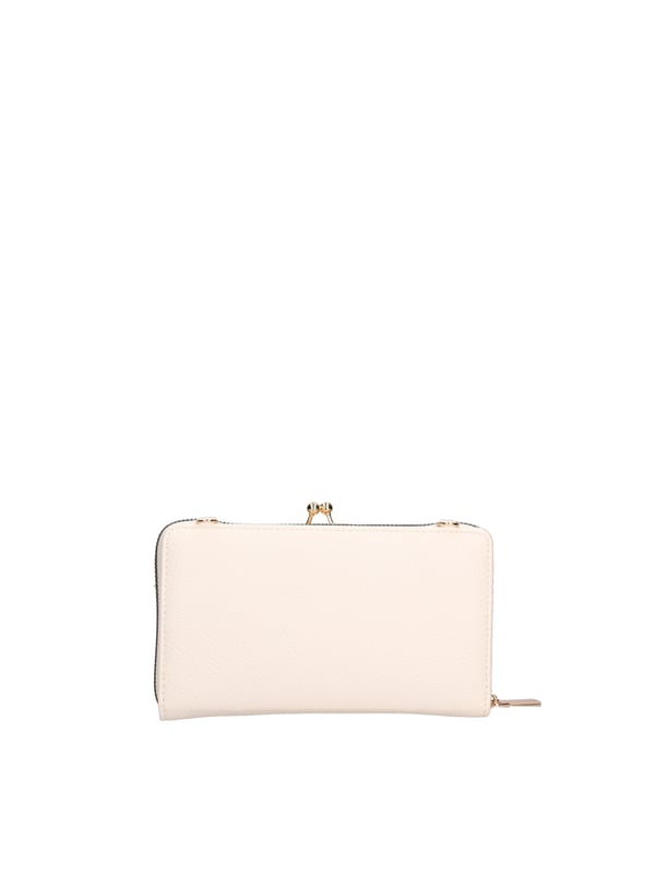 Cartera de mujer. El cierre es con cremallera. Los bolsillos internos tienen cremallera y tarjetero. Los bolsillos externos están ausentes. La bandolera es extraíble en cadena. Falta el mango. Hay dos compartimentos internos. El material externo es 100%PU. Internamente es 100% Poliéster. Medidas: 19x11x4 cm. Producto de moda