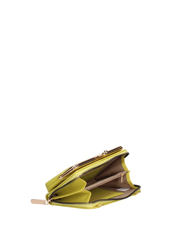 Damenbrieftasche mit Reißverschluss. Innentaschen mit Reißverschluss und Kartenfächern. fehlende Außentaschen. abnehmbarer Kettenschultergurt. fehlender Griff. zwei Innenfächer.  Außenmaterial: Innenmaterial: 100 % Polyester. Maße: 19x11x4 cm. Modeprodukt