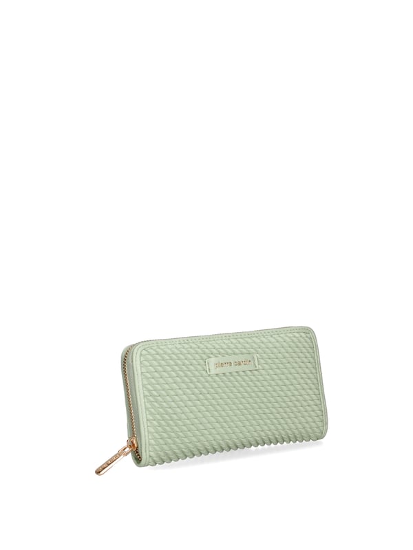 Cartera de mujer. El cierre es con cremallera. Los bolsillos internos son tarjeteros para billetes y monedas. Los bolsillos externos están ausentes. Falta la correa para el hombro. Falta el mango. Hay un compartimento interno. El material externo es 100%PU. Internamente es 100% Poliéster. Medidas: 19x10x3 cm. Producto de moda
