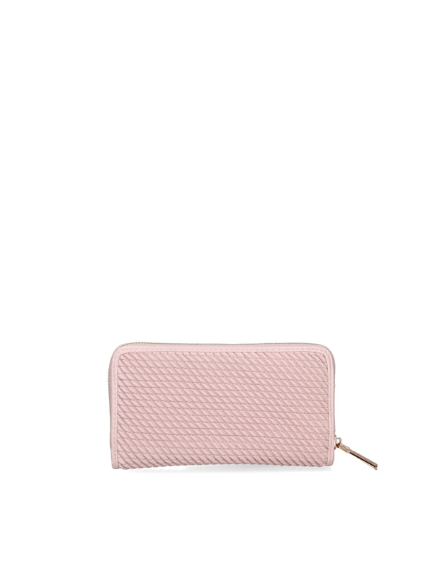 Cartera de mujer. El cierre es con cremallera. Los bolsillos internos son tarjeteros para billetes y monedas. Los bolsillos externos están ausentes. Falta la correa para el hombro. Falta el mango. Hay un compartimento interno. El material externo es 100%PU. Internamente es 100% Poliéster. Medidas: 19x10x3 cm. Producto de moda