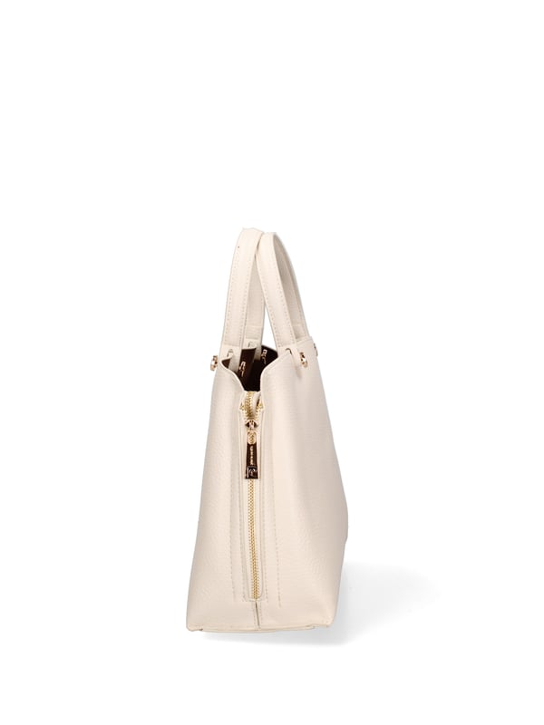Damenhandtasche mit Reißverschluss. mit Reißverschluss-Innentaschen. fehlende Außentaschen. verstellbarer und abnehmbarer Schultergurt. im PU-Griff. zwei Innenfächer.  Außenmaterial: Innenmaterial: 100 % Polyester. Maße: 30x25x10 cm. Modeprodukt