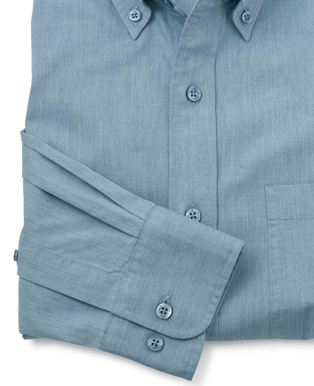 Introducing our melange button-down shirt in denim blue. A fine choice for smart-casual occasions, it looks just as good with a pair of jeans as it does with chinos or shorts. It's been given our easy-iron finish for ultimate convenience. 100% BCI cotton denim twill; fluid and supple; easy-iron finish. Generously proportioned classic fit. Button down collar. Twin needled to strengthen seams. Split yoke, long tails, chest pocket. Single cuff. Machine washable at 40°C. Shirt is presented in fully recyclable packaging.