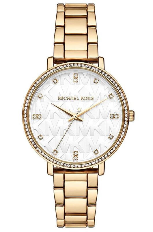 This Michael Kors Pyper Analogue Watch for Women is the perfect timepiece to wear or to gift. It's Gold 38 mm Round case combined with the comfortable Gold Stainless steel watch band will ensure you enjoy this stunning timepiece without any compromise. Operated by a high quality Quartz movement and water resistant to 3 bars, your watch will keep ticking.