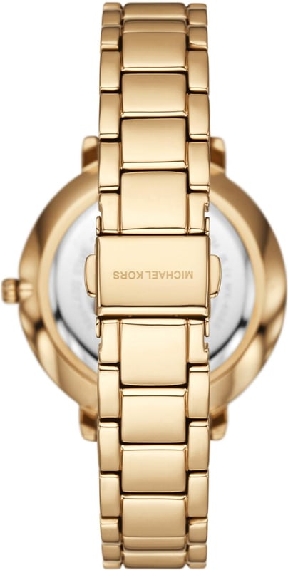 This Michael Kors Pyper Analogue Watch for Women is the perfect timepiece to wear or to gift. It's Gold 38 mm Round case combined with the comfortable Gold Stainless steel watch band will ensure you enjoy this stunning timepiece without any compromise. Operated by a high quality Quartz movement and water resistant to 3 bars, your watch will keep ticking.