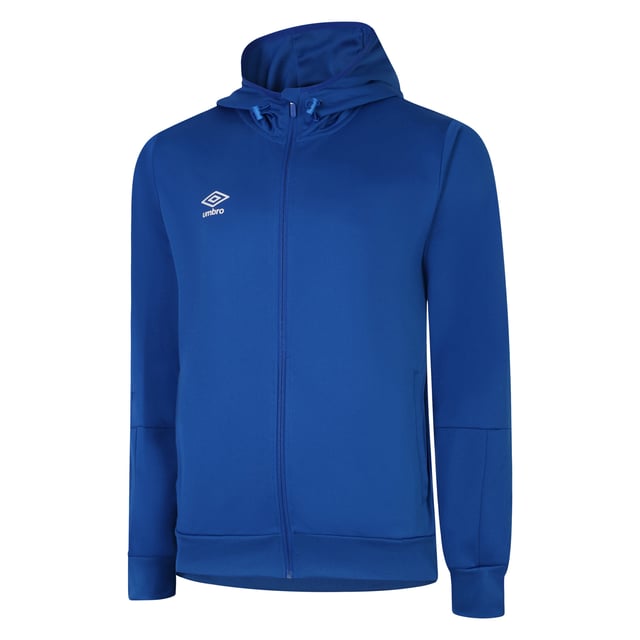 Material: 100% Polyester. Fabric: Knitted. Design: Logo. Hem: Ribbed. Hood Features: Scuba, Toggle Adjuster. Neckline: Hooded. Sleeve-Type: Long-Sleeved. Cuff: Ribbed. Pockets: 2 Side Pockets, Zip. Fastening: Full Zip.