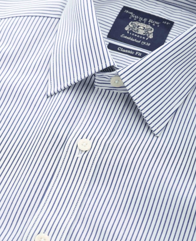 Complete with elegant double cuffs and a curl-resistant collar, this men's formal shirt deserves a place in every gentleman's wardrobe. The 100% cotton construction makes it beautifully soft and easy to care for, while the classic fit shape ensures it's suitable for all builds (especially if you like your shirts fairly roomy). Classic fit; generously proportioned shape. 100% BCI cotton poplin; easy care finish, smooth to the touch. Windsor collar with integral and removable collar stay. Split yoke, long tails, chest pocket. Presented in fully recyclable packaging. Machine washable at 40°C.