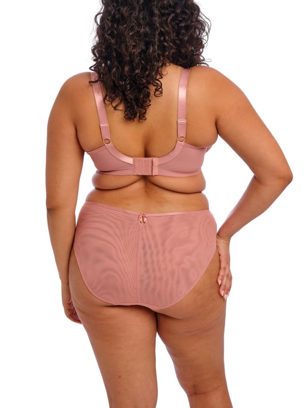 Elomi Teagan Plunge Bra. Underwired non padded plunge bra based on the beloved Matilda Plunge Bra with a low centre front, precision printed embroidery and smooth satin-look elastics. Product is recommended as hand wash only.