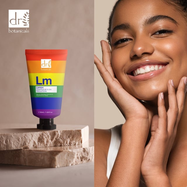 Dr Botanicals Pride Edition Lemon Superfood All-In-One Rescue Butter 50ml Transform your dry, dull skin with our Lemon Superfood Rescue Butter, the ultimate skin savior infused with nourishing Lemongrass Oil, Coconut Oil, and Almond Oil. This multi-purpose balm deeply moisturises and replenishes, reviving lackluster complexions for a radiant glow. Packed with antioxidants, it protects your skin from environmental stressors, while its fast-absorbing formula makes it perfect for use both morning and night. Suitable for all skin types, including sensitive skin, our vegan and cruelty-free butter is free from parabens, sulfates, and artificial fragrances. Experience instant relief from dryness and achieve silky, revitalised skin effortlessly. Apply a small amount to clean, dry skin as needed and discover the difference today!