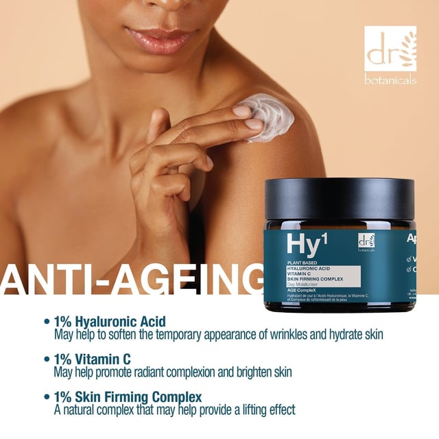 Introducing our Hydrating Radiance Day Moisturiser, your ultimate daily glow booster designed for all skin types. This luxurious cream is expertly formulated with Hyaluronic Acid for deep hydration, Vitamin C to brighten your complexion, and a skin-firming complex that improves elasticity for a youthful appearance. Lightweight and non-greasy, it effortlessly absorbs into the skin, making it perfect for daily wear. Say goodbye to dry, tired skin and dull complexions, and hello to a plump, radiant glow. Plus, it's vegan, cruelty-free, and free from parabens, sulfates, and artificial fragrances. Apply every morning on clean skin and follow with sunscreen for optimal protection. Experience the transformative benefits of our Hydrating Radiance Day Moisturiser today!