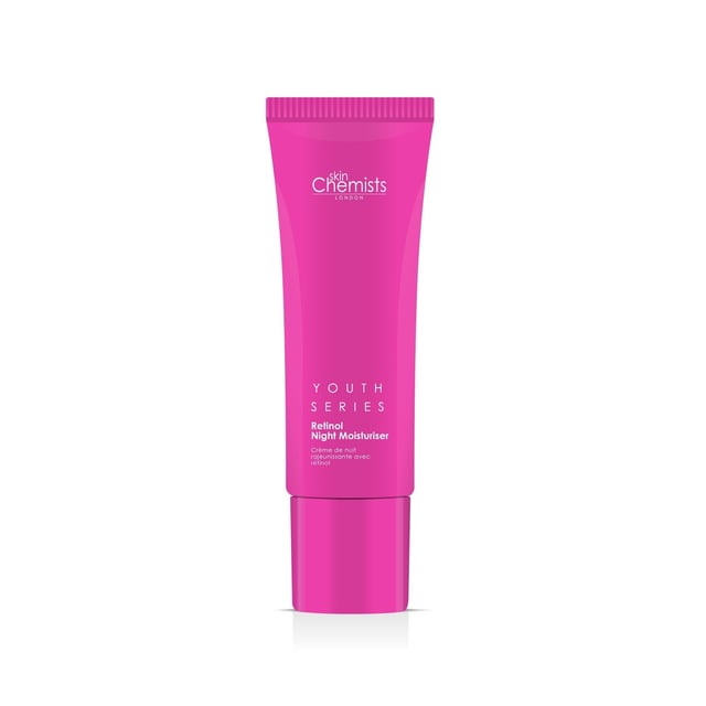skinChemists Youth Series Retinol & Bakuchiol Night Moisturiser 50ml x 2 Duo Pack Transform your skincare routine with our Revitalising Retinol Night Moisturiser, designed for smooth, firm, and radiant skin while you sleep. This powerful formula, suitable for all skin types, combines Retinol, Bakuchiol, and Hyaluronic Acid to combat fine lines and signs of ageing. Experience intensive overnight care that smooths wrinkles, enhances elasticity, and deeply hydrates for a youthful glow. With dermatologist-approved, vegan, and cruelty-free ingredients, our moisturiser is free from parabens, sulfates, and artificial fragrances. Wake up to a revitalised complexion and enjoy a plumper, firmer visage by morning. Shop now to unlock the transformative benefits of our Revitalising Retinol Night Moisturiser!