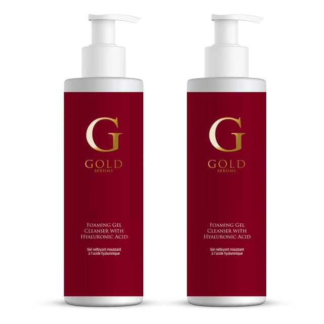 Gold Serums Foaming Mousse Cleanser with Hyaluronic Acid 200ml x 2 Duo Pack Experience radiant and refreshed skin with our Foaming Mousse Cleanser infused with Hyaluronic Acid. Perfect for all skin types, this gentle yet effective daily cleanser removes impurities and unclogs pores, leaving your complexion brighter and more even. With soothing Aloe Vera and exfoliating Glycolic and Lactic Acids, it hydrates, nourishes, and promotes a youthful glow. Say goodbye to blemishes with the added benefits of Salicylic Acid, while collagen amino acids enhance firmness and texture. Free from parabens, sulfates, and artificial fragrances, our vegan and cruelty-free formula is dermatologist-approved for your peace of mind. Transform your skincare routine today and reveal your best skin yet!