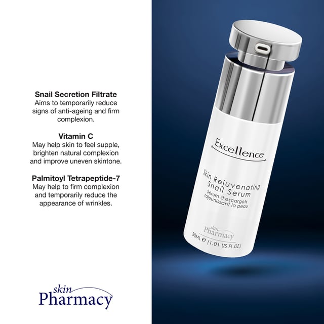 skinPharmacy Excellence Skin Repairing Snail Serum 30ml x 2 Duo Pack Transform your skincare routine with our Excellence Skin Repairing Snail Serum, the ultimate anti-ageing solution for youthful, flawless skin. Formulated to lift, tighten, and rejuvenate all skin types—especially sensitive skin—this powerful serum harnesses the benefits of snail secretion, aloe vera, and allantoin. Experience the soothing hydration that calms your complexion while effectively repairing fine lines for a smoother, radiant appearance. Lightweight and fast-absorbing, it's perfect for both day and night use. Enjoy a vegan, cruelty-free formula that’s free from parabens, sulfates, and artificial fragrances. Achieve a revitalised look and embrace the confidence of beautiful skin—shop now and elevate your beauty regimen!