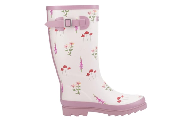 Designed with inspiration drawn from the rolling hills and blooming meadows of the Cotswolds, these tall wellington boots are a celebration of nature and comfort. The durable rubber uppers are adorned with delicate, hand-drawn wildflower illustrationseach one exclusive to Cotswold Shoes and created to reflect the vibrant flora found in our local landscapes. Not just pretty to look at, these wellies are built with practicality in mind. Tthe waterproof construction ensures your feet stay dry in wet weather. Inside, plush memory foam footbeds provide cushioned support, making these boots perfect for long countryside walks, gardening, or rainy-day errands.
 Whether you're exploring muddy paths or simply adding a floral touch to your everyday look, the Wildflower Tall Wellingtons offer the perfect blend of style, comfort, and functionality.
 - Durable rubber upper
 - Waterproof construction
 - Hand-drawn illustrations
 - Plush memory foam footbed
 - Cotswold branding