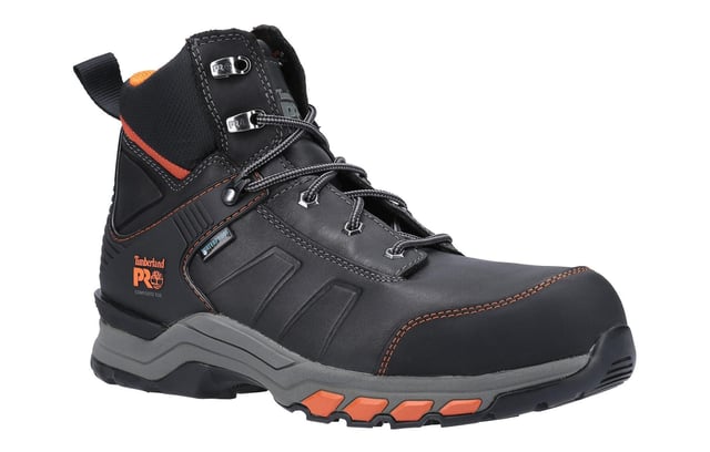 The Timberland Pro Hypercharge Men's Safety Boots combine sustainability with top-tier protection and comfort. Crafted with premium leather from a Silver-Rated tannery for eco-friendliness, these boots are designed to keep you safe and comfortable all day long. Featuring a composite safety toe powered by Carbon Shield technology and a non-metallic puncture-resistant plate, your feet are protected from impacts and sharp objects. The waterproof membrane ensures your feet stay dry, while ReBOTL fabric linings, made with at least 40% recycled plastic, offer eco-conscious comfort.
 With moisture-wicking linings and an anti-microbial treatment to control odor, these boots are built for long-lasting freshness. The Anti-Fatigue footbed and Stable Stride technology stability platform provide excellent support, helping to reduce fatigue and keep you steady on your feet throughout the workday. The Timberland Pro Hypercharge boots are the perfect blend of protection, comfort, and sustainability for the modern worker.

- Premium leather upper
- Composite safety toe with Carbon Shield technology
- Non-metallic puncture-resistant plate
- Waterproof Membrane keeps feet dry in wet conditions
- Moisture-wicking linings, anti-microbial treatment to control odour
- Anti-Fatigue footbed
- Timberland Pro branding