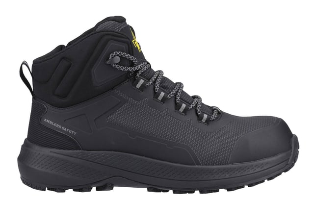The Amblers Safety AS321C Calderdale Men's Safety Boots are a rugged, metal-free hiker designed to provide superior protection and comfort. These boots feature a 200 joules fiberglass composite toe cap and a non-metallic midsole, offering excellent impact and penetration resistance. The contemporary, low-sew TPU bonded rip-stop upper ensures durability, while the internal waterproof membrane keeps your feet dry in challenging environments. For added durability, the boots come with a molded TPU toe guard and heel counter for enhanced protection and support. A deep padded mesh collar offers extra comfort, while reflective laces enhance visibility. A YKK side zip provides easy on-and-off access. These safety boots are the perfect combination of functionality and style for demanding work environments.
-Rugged, metal-free hiker designed for protection and comfort
- 200 joules fiberglass composite toe cap for impact resistance
- Non-metallic midsole for penetration resistance
- Durable TPU bonded rip-stop upper with low-sew construction
- Waterproof membrane keeps feet dry in challenging environments
- Moulded TPU toe guard and heel counter for added protection
- Deep padded mesh collar for extra comfort
-Reflective laces for enhanced visibility
-YKK side zip for easy on-and-off access
-Ideal for demanding work environments, combining functionality and style