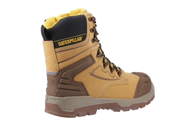 The Caterpillar Striver XL 8" Men's Safety Boots are designed for tough, demanding environments. These robust, waterproof safety boots feature a water-resistant full grain leather upper, ensuring durability and protection against the elements. The internal waterproof membrane keeps feet dry, while the YKK side zip offers easy access for quick wear. With a steel toe cap that provides impact resistance up to 200 joules and an anti-penetration steel midsole, these boots deliver optimal safety. Additional features include a padded mesh collar and tongue for comfort, a moulded TPU toe guard and heel counter for extra durability and protection, and a PU midsole for enhanced shock absorption. The deep cleated rubber outsole offers superior grip and traction, making the Striver XL an ideal choice for those who need both safety and comfort on the job.
- Full-grain leather upper
- Internal waterproof membrane keeps feet dry
- YKK side zip for easy access and quick wear
- Steel toe cap with 200-joule impact resistance
- Anti-penetration steel midsole for safety
- Padded mesh collar and tongue for comfort
- Moulded TPU toe guard and heel counter for extra durability
- PU midsole for enhanced shock absorption
- Deep cleated rubber outsole for superior grip and traction