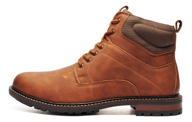 Sophisticated in design the Staynall by Catesby England in a tan brown upper is a true derby boot with a stylish aesthetic. This mens ankle boot features a six eyelet lace-up fastening, a soft interior lining and a cushioned comfort insole to ensure comfortable wear. With its durable rubber outsole and high class upper theyre sure to fit any occasion.

- Synthetic upper
- 6 eyelet lace-up fastening
- Heel pull tab for easy on/off wear
- Padded heel and ankle collar
- Durable rubber outsole
- Catesby England branding