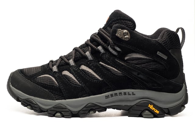 NEW IN  2025 MODEL & COLOUR
Built for rugged trails and unpredictable conditions, the Merrell Moab 3 Mid GTX delivers trusted performance with upgraded comfort and durability. Featuring a GORE-TEX waterproof membrane, it keeps your feet dry while allowing breathability on the move. The upper combines durable suede leather and breathable textile, with a bellows tongue to keep out dirt and debris. A protective rubber toe cap and heel guard against abrasions, while the recycled materials used reflect Merrells commitment to sustainability.
Inside, the Moab 3-exclusive footbed contours naturally to your foot, paired with a supportive insole and softer, cushioned midsole for long-lasting comfort. Finished with a Vibram TC5+ outsole for best-in-class grip and durability, these boots are one of the finest you will ever put on your feet.

NEW IN  2025 MODEL & COLOUR
- Suede leather / textile upper
- GORE-TEX waterproof membrane
- Bellows tongue to keep debris out
- Protective and abrasion resistant rubber heel and toe cap
- Partly made from recycled materials
- Exclusive Moab 3 footbed contours to your foot
- Moulded nylon arch shank
- Merrell air cushion in the heel absorbs shock and adds stability
- Vibram TC5+ outsole provides exceptional traction
- Merrell branding