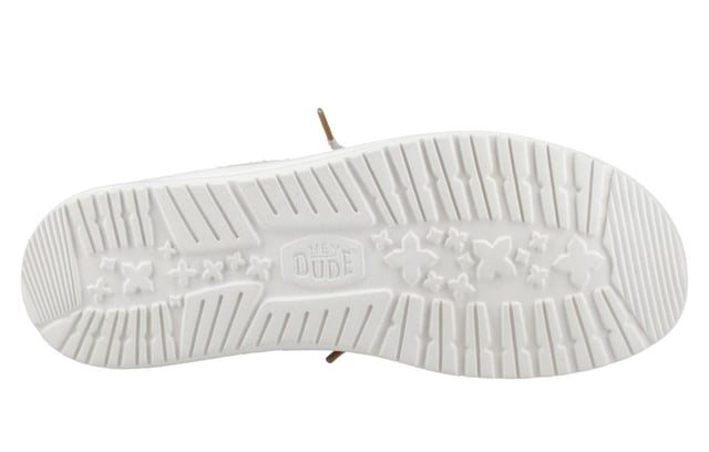 These Hey Dude Wally Jute Shoes bring a natural touch to your warm-weather wardrobe. Made from 100% jute, these shoes are lightweight, breathable, and perfect for spring and summer adventures. Designed with a textile upper, cork heel, and woven gradient heel webbing, they combine effortless style with unbeatable comfort. The elastic laces and easy-on system make them travel-friendly, while the removable foam insole ensures all-day cushioning. A flexible outsole adds the finishing touch for comfort on the go.
  Textile upper 
  Cork heel 
  Elastic laces for easy on/off wear 
  Travel-ready design with removable foam insole
  Lightweight flexible outsole for all-day comfort
  Hey Dude branding