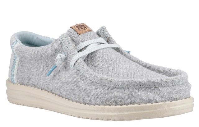 These Hey Dude Wally Jute Shoes bring a natural touch to your warm-weather wardrobe. Made from 100% jute, these shoes are lightweight, breathable, and perfect for spring and summer adventures. Designed with a textile upper, cork heel, and woven gradient heel webbing, they combine effortless style with unbeatable comfort. The elastic laces and easy-on system make them travel-friendly, while the removable foam insole ensures all-day cushioning. A flexible outsole adds the finishing touch for comfort on the go.
  Textile upper 
  Cork heel 
  Elastic laces for easy on/off wear 
  Travel-ready design with removable foam insole
  Lightweight flexible outsole for all-day comfort
  Hey Dude branding