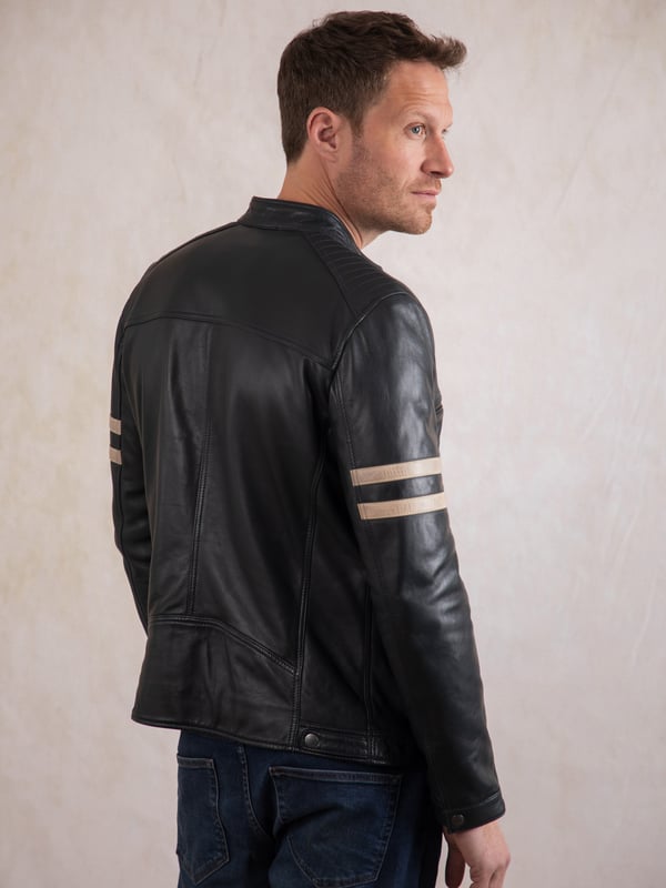 Our talented designers have taken our bestselling Charlie leather jacket and given it some subtle updates for the new season.
This classic racer style boasts a press stud collar and cuffs, as well as handy zip pockets complete with heritage-branded hardware.
A streamlined and pared back take on its predecessor, Charlie II still features aged-look contrasting leather stripes and understated shoulder stitch detailing.
While we&rsquo;ve introduced some subtle design updates, Charlie II remains crafted from the finest quality aniline leather, retaining a premium feel and sharp finish that will age beautifully with wear.