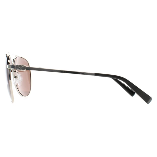 Salvatore Ferragamo Aviator Unisex Silver Brown Polarized SF157S  Sunglasses feature a bold frame that adds sophistication to any outfit. Designed for those who seek both fashion and function, these sunglasses protect your eyes while making a statement.