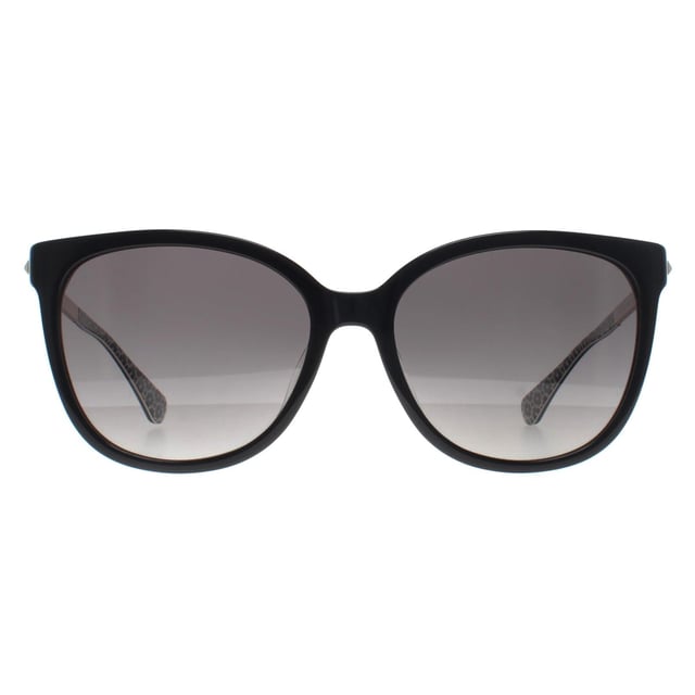 Kate Spade Square Womens Black  Grey Gradient Polarized Britton/G/S  Sunglasses are a modern square frame crafted from lightweight acetate. Whether you're strolling along the beach or navigating the city streets, these sunglasses are a perfect companion for any occasion. Kate Spade's logo features on the temples for brand authenticity.