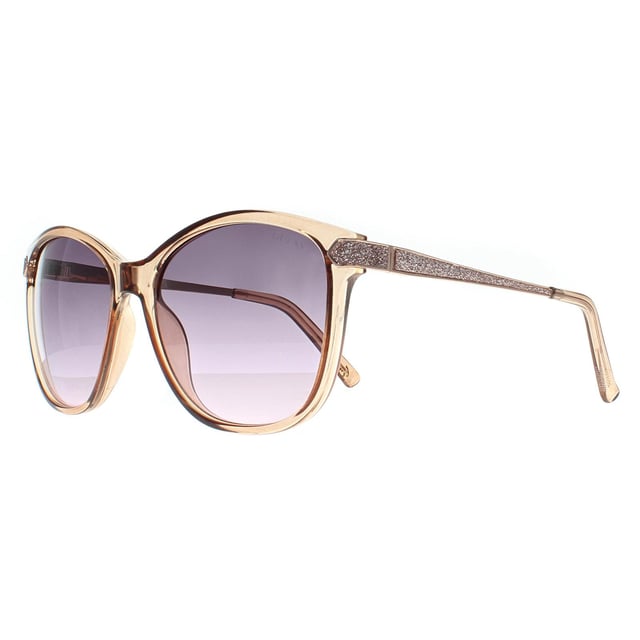 Guess Square Womens Shiny Beige  Bordeaux Gradient GF6104  Sunglasses Turn up the glam with the Guess GF6104 sunglassesï¿½where sleek design meets everyday edge. With their bold, oversized shape and modern detailing, these shades channel runway confidence with street-ready appeal. Featuring high-quality lenses for full UV protection and lightweight frames for all-day wear, the GF6104 blends fashion and function effortlessly. Signature Guess accents complete the look, making these sunnies your go-to accessory for bold style under the sun.
