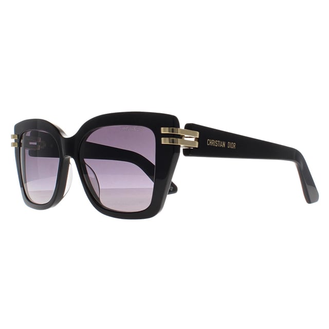 Dior Square Womens Shiny Black Smoke Gradient Cdior S1I  Sunglasses bring a sleek, modern vibe to any ensemble. Featuring Diorâ€™s signature design touches, they offer a sophisticated, eye catching look with exceptional craftsmanship.
