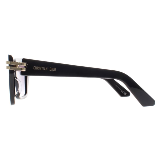 Dior Square Womens Shiny Black Smoke Gradient Cdior S1I  Sunglasses bring a sleek, modern vibe to any ensemble. Featuring Diorâ€™s signature design touches, they offer a sophisticated, eye catching look with exceptional craftsmanship.