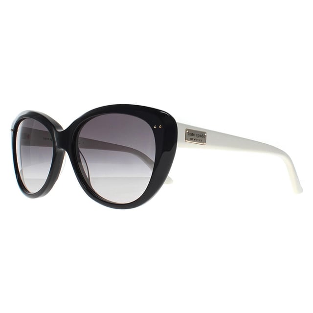 Kate Spade Butterfly Womens Black Cream Grey Gradient Angelique/S US  Sunglasses Step into effortless elegance with these Angelique sunglasses. Crafted for those who blend fashion with confidence, these shades feature a bold yet refined silhouette that flatters every face shape. The sleek sunglasses pairs a modern transparent frame with subtly tinted lenses, delivering a cool, contemporary vibe. Designed with lightweight materials and premium UV protection, the Angelique/S ensures comfort and clarityï¿½whether you're strolling city streets or lounging poolside. A perfect fusion of high fashion and everyday wearability.