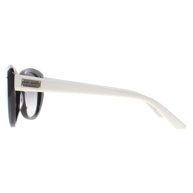 Kate Spade Butterfly Womens Black Cream Grey Gradient Angelique/S US  Sunglasses Step into effortless elegance with these Angelique sunglasses. Crafted for those who blend fashion with confidence, these shades feature a bold yet refined silhouette that flatters every face shape. The sleek sunglasses pairs a modern transparent frame with subtly tinted lenses, delivering a cool, contemporary vibe. Designed with lightweight materials and premium UV protection, the Angelique/S ensures comfort and clarityï¿½whether you're strolling city streets or lounging poolside. A perfect fusion of high fashion and everyday wearability.