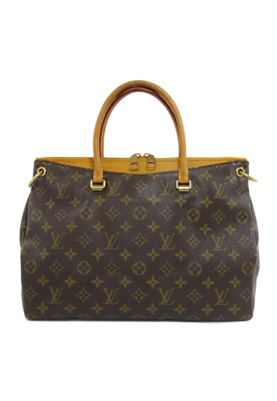 Brand: Louis Vuitton
Model: Pallas
Color: Brown
Material: Canvas
Inclusions: Shoulder strap
Dimensions: W 35 cm x H 24 cm x D 13 cm
Serial number: SP2143
Country of origin: France
Condition: AB - good condition.
Outside condition : Slight loss of shape Slight scratches
Inside condition : Good 
Handle condition : Slight stains
Corner condition : Slight rubbed
Metal fittings condition : GoodBrand: Louis VuittonType: toteMain Material: Canvas