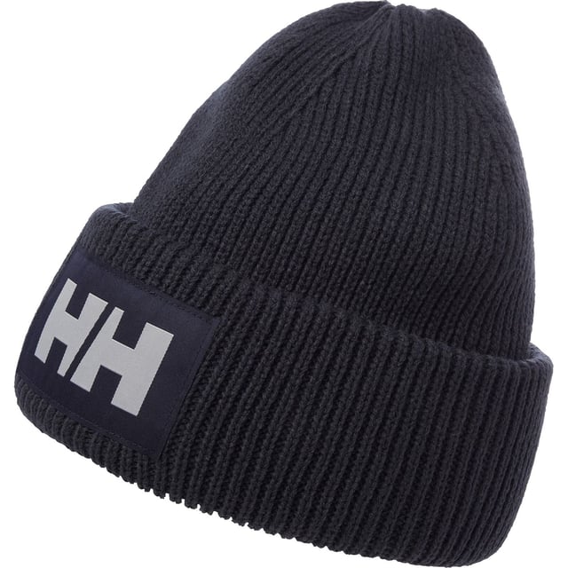 Helly Hansen Sport HH Box Unisex Adults Blue Beanie Hat A warm, chunky beanie for cold fall and winter days constructed with synthetic fibers and a patch HH logo