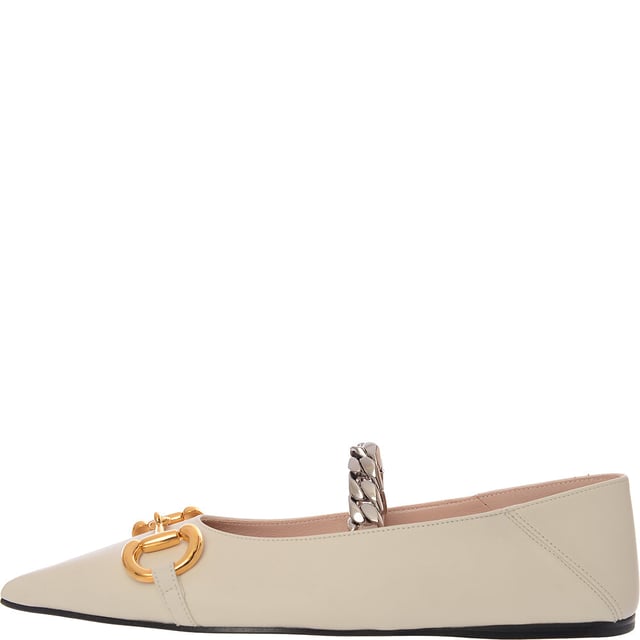 Gucci Women's Deva Embellished Leather Flats with Collapsible Heel â€“ Neutral
Refined flats with a point toe, embellished details, and convertible heel.