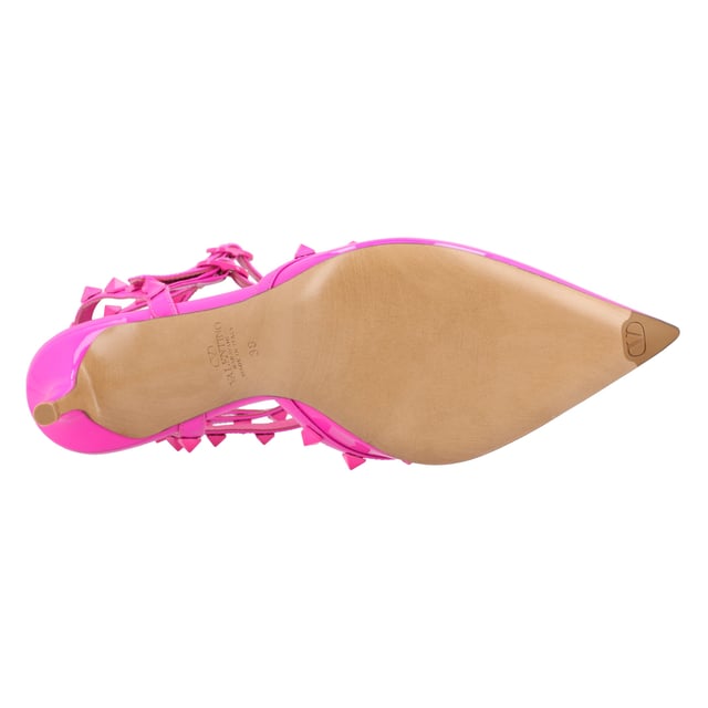 Pink leather Rockstud 65mm cage pumpsMade in: ItalyHEEL: 65 mm Measurments:  height: 65 mm