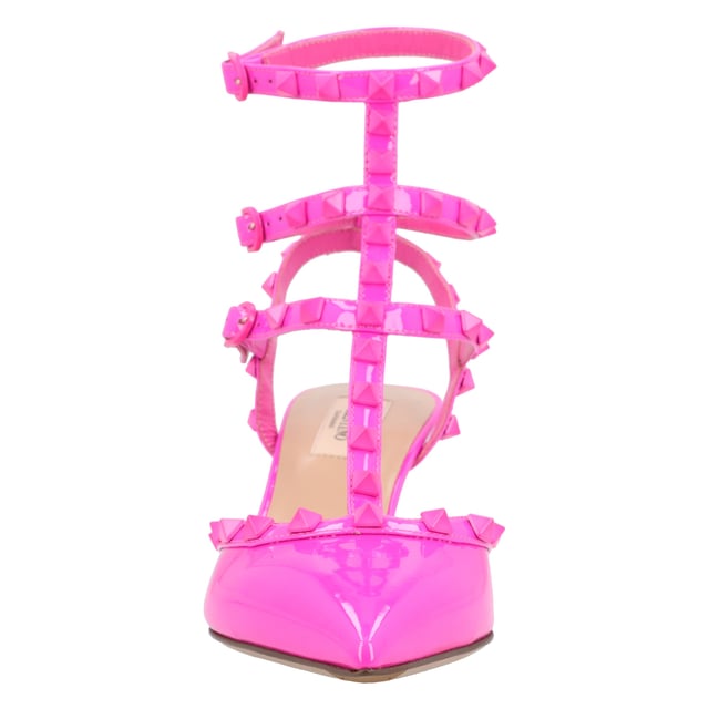 Pink leather Rockstud 65mm cage pumpsMade in: ItalyHEEL: 65 mm Measurments:  height: 65 mm