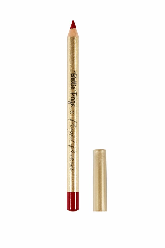 Be your own icon with Bettie Page Beauty. Perfect your pinup pout with our nourishing crueltyfree lip pencil, the ideal match to our Satin Lipstick or Matte Liquid Lipstick. Infused with organic coconut oil, this vegan pencil prevents dehydration while keeping your lip line fine.




Cherry Red Tease shade
Ecofriendly
Longlasting formula
Vegan
Crueltyfree




INGREDIENTS/INGR‰DIENTS: OCTYLDODECYL STEAROYL STEARATE COCONUT OIL\COCOS NUCIFERA OIL\COCOS NUCIFERA (COCONUT) OIL C1018 TRIGLYCERIDES CARNAUBA WAX\COPERNICIA \CERIFERA CERA\CERA CARNAUBA\CIRE DE CARNAUBA HYDROGENATED VEGETABLE OIL SILICA POLYGLYCERYL3 DIISOSTEARATE ORYZANOL TOCOPHEROL GLYCERYL UNDECYLENATE MAY CONTAIN/PEUT CONTENIR [+/]: TITANIUM DIOXIDE\CI 77891 IRON OXIDES\CI 77491 RED 7 LAKE\CI 15850 IRON OXIDES\CI 77499 YELLOW 5 LAKE\CI 19140 BLUE 1 LAKE\CI 42090 IRON OXIDES\CI 77492 RED 27 LAKE\CI 45410