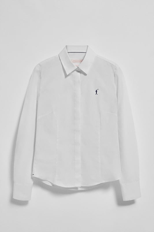 Peppen Sie Ihren Look mit unserem Slim-Fit-Hemd auf, das sich perfekt für Frauen eignet, die auf der Suche nach einem lässigen Alltagsoutfit sind. Es ist aus weicher Baumwollpopeline gefertigt und bietet die perfekte Mischung aus Komfort und Eleganz. Der französische Kragen und der Knopfverschluss sorgen für einen sauberen, schnittigen Look. Kontrastfarbene Paspeln am Kragen und Verzierungen an den Seitennähten veredeln den klassischen Stil mit einem raffinierten Touch. Die Logoknöpfe und das horizontal genähte Knopfloch sind das i-Tüpfelchen des raffinierten und sorgfältigen Designs. Das ikonische Rigby Go Logo auf der Brust verleiht ihm eine einzigartige Note.
