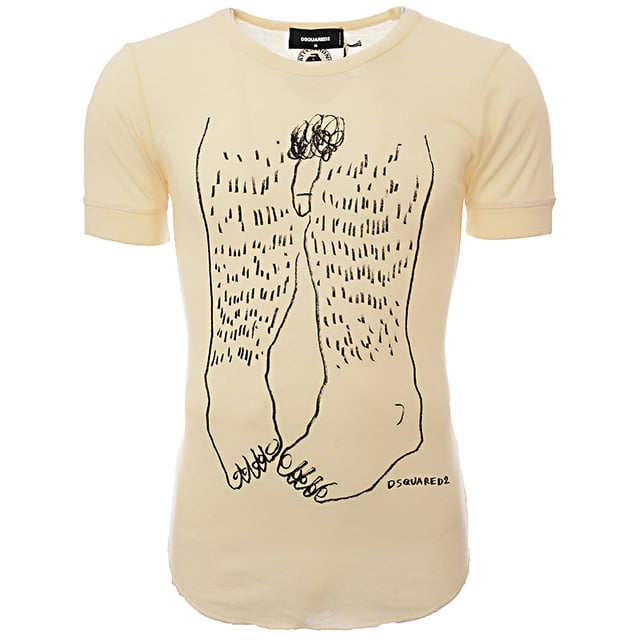 Dsquared2 Short Sleeve T-Shirts
       â€¢ Brand: Dsquared2
       â€¢ Material: 100%VIRGIN WOOL
       â€¢ Design: 
       â€¢ Colour: Ivory
       â€¢ Style: