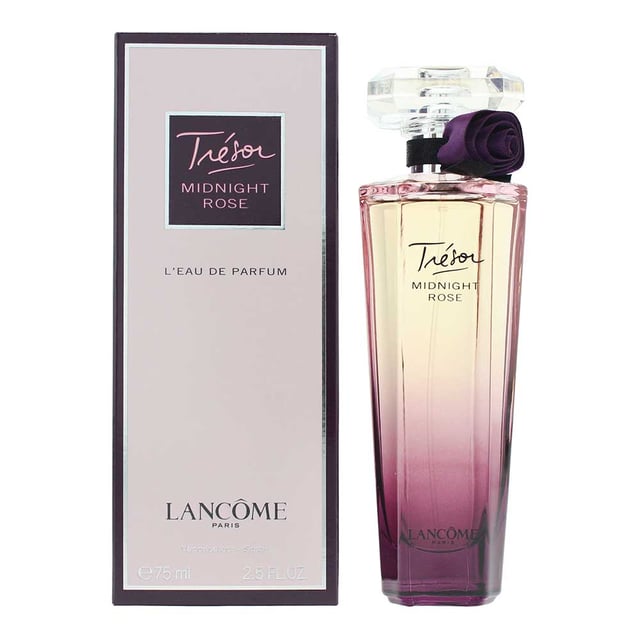 Tresor Midnight Rose by Lancome is a Floral Woody Musk fragrance for women. Tresor Midnight Rose was launched in 2011. Top notes are Rose and Raspberry; middle notes are Peony , Pink Pepper ,Cassis and Jasmine; base notes are Virginia Cedar ,Vanilla and Musk.