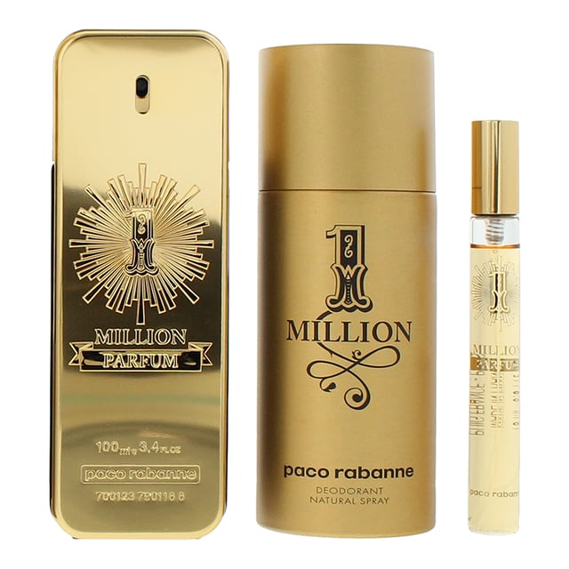 1 Million Parfum, launched in 2020, is a sweet synthetic fragrance for men by Paco Rabanne. Perfect for Spring, Fall and Winter, this fragrance is mostly worn during the evening. Created by Christophe Raynaid and Quentin Bisch, this fragrance contains Floral Notes, Amber, Leather and Salty Skin.