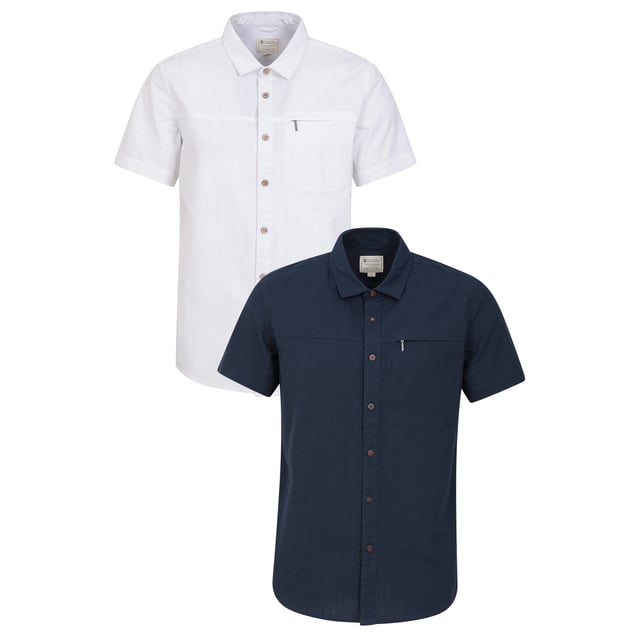 100% Cotton. Fabric: Slub. Lining: Mesh. Design: Textured. Pockets: 1 Chest Pocket, Zip. Fastening: Button-Down. Neckline: Collared. Sleeve-Type: Short-Sleeved. Fabric Technology: Breathable, Lightweight. Fit: Regular. XS: 35 in. S: 37 in. M: 40 in. L: 43 in. XL: 46 in. XXL: 49 in. 3XL: 53 in. 4XL: 56 in.