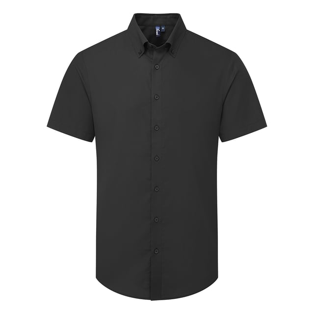 72% Mercerised Cotton, 25% Organic Cotton, 3% Elastane. Fabric: Stretch. Design: Plain. Fastening: Button. Hem: Curved. Cuff: Double Button. Sleeve-Type: Long-Sleeved. Neckline: Turn Down Collar. 2 Back Pleats, Back Darts, Back Yoke, Pearlised Buttons, Self-Coloured Buttons, Shape Retention. 135gsm. Sustainability: Amfori, BSCI, Oeko-Tex Standard 100 Certified, Sedex, WRAP Certified.