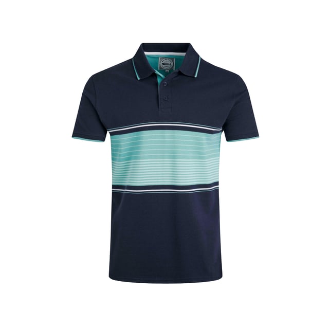 100% Organic Cotton. Fabric: Organic Cotton. Design: Striped, Woven. Neckline: Ribbed, Turn Down Collar. Cuff: Ribbed. Sleeve-Type: Short-Sleeved. 2 Button Placket, Branded Taping, Side Split Hem. S: 37 in. M: 40 in. L: 43 in. XL: 46 in. XXL: 49 in. 3XL: 52 in. 4XL: 55 in. 5XL: 58 in.