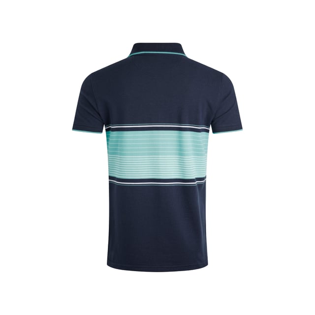 100% Organic Cotton. Fabric: Organic Cotton. Design: Striped, Woven. Neckline: Ribbed, Turn Down Collar. Cuff: Ribbed. Sleeve-Type: Short-Sleeved. 2 Button Placket, Branded Taping, Side Split Hem. S: 37 in. M: 40 in. L: 43 in. XL: 46 in. XXL: 49 in. 3XL: 52 in. 4XL: 55 in. 5XL: 58 in.