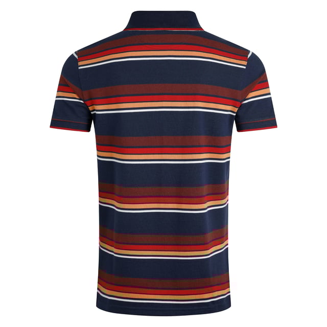 100% Organic Cotton. Fabric: Pique. Design: Contrast Striped, Woven Effect. Fastening: Button-Down. Cuff: Ribbed. Neckline: Ribbed Collar, Turn Down Collar. Sleeve-Type: Short-Sleeved. Hem: Split. 3 Button Placket, Branded Tape. S: 37 in. M: 40 in. L: 43 in. XL: 46 in. XXL: 49 in. 3XL: 52 in. 4XL: 55 in. 5XL: 58 in.