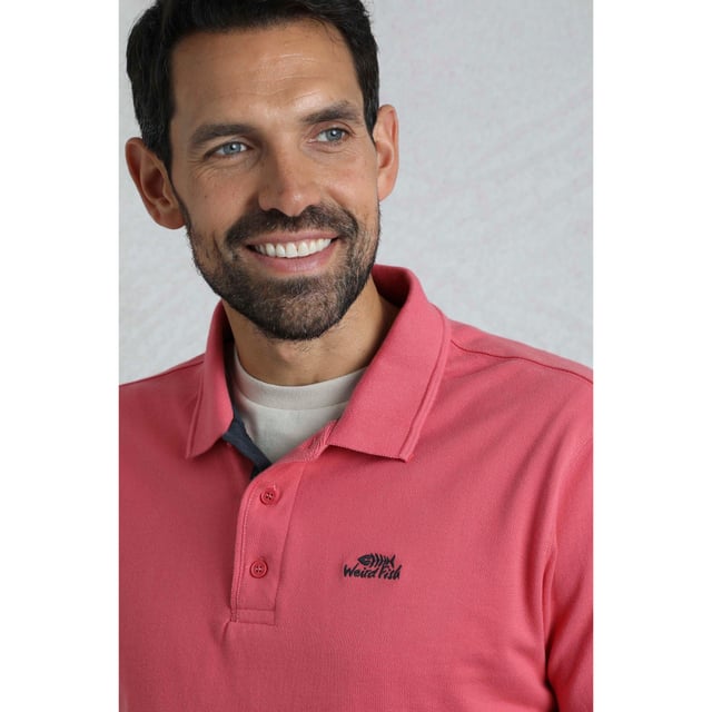 100% Organic Cotton. Fabric: Pique. Design: Embroidered, Logo, Plain. Fastening: Button, Pull Over. Sleeve-Type: Short-Sleeved. Neckline: Turn Down Collar. 2 Button Placket, Contrast Button Placket. S: 37 in. M: 40 in. L: 43 in. XL: 46 in. XXL: 49 in. 3XL: 52 in. 4XL: 55 in. 5XL: 58 in.